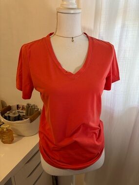 Classic V-Neck Women's Top in Coral
